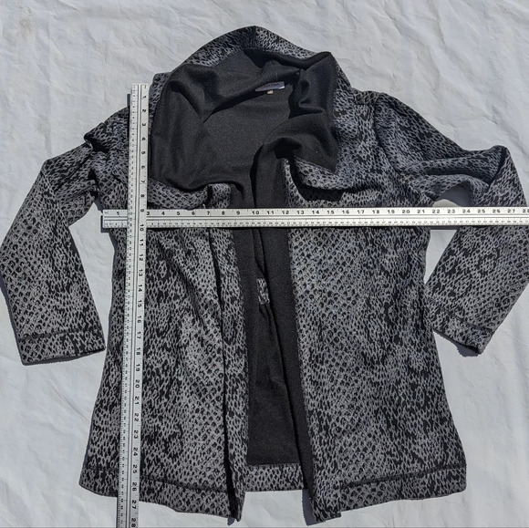 Calvin Klein Woman M Poly/Rayon/Spandex Charcoal  Open Cardigan Snake - Picture 3 of 7